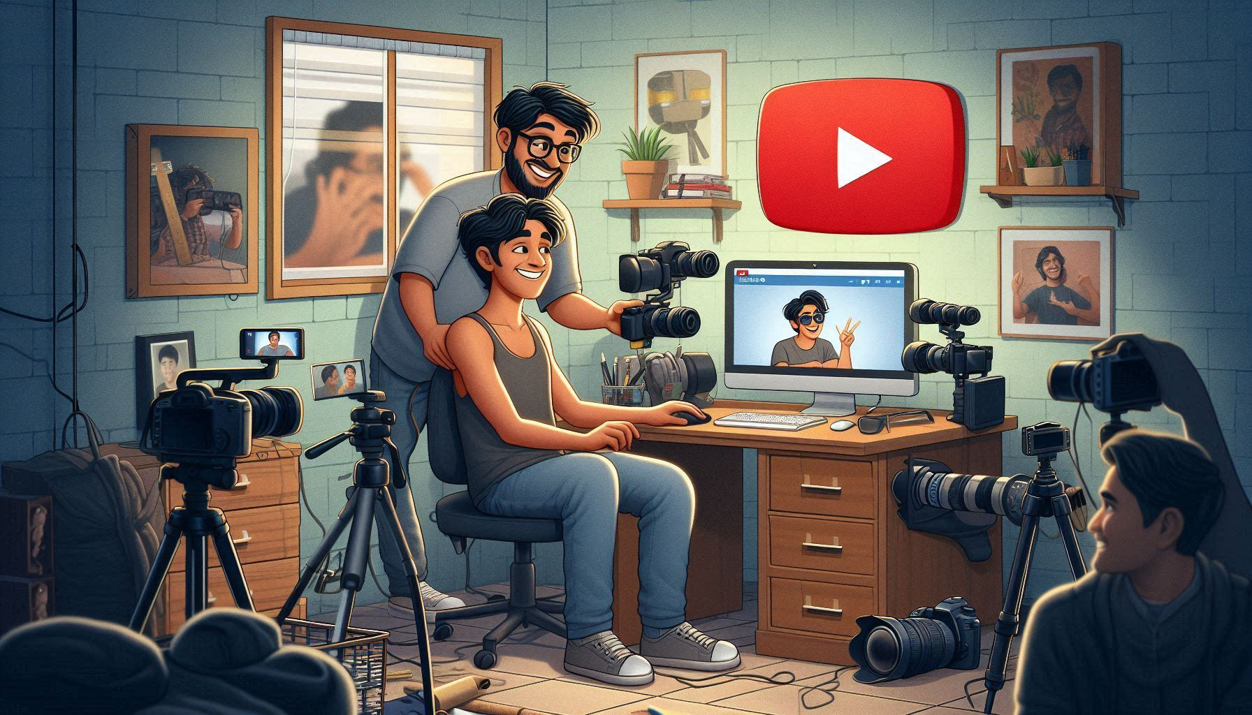 Raj with play button